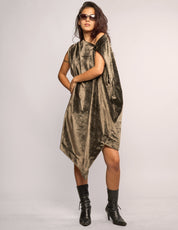 The Pirate Dress – Antique Bronze Cotton Velvet