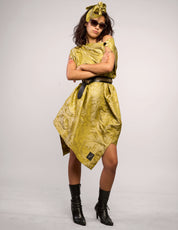 The Pirate Dress – Chartreuse Floral Jacquard
