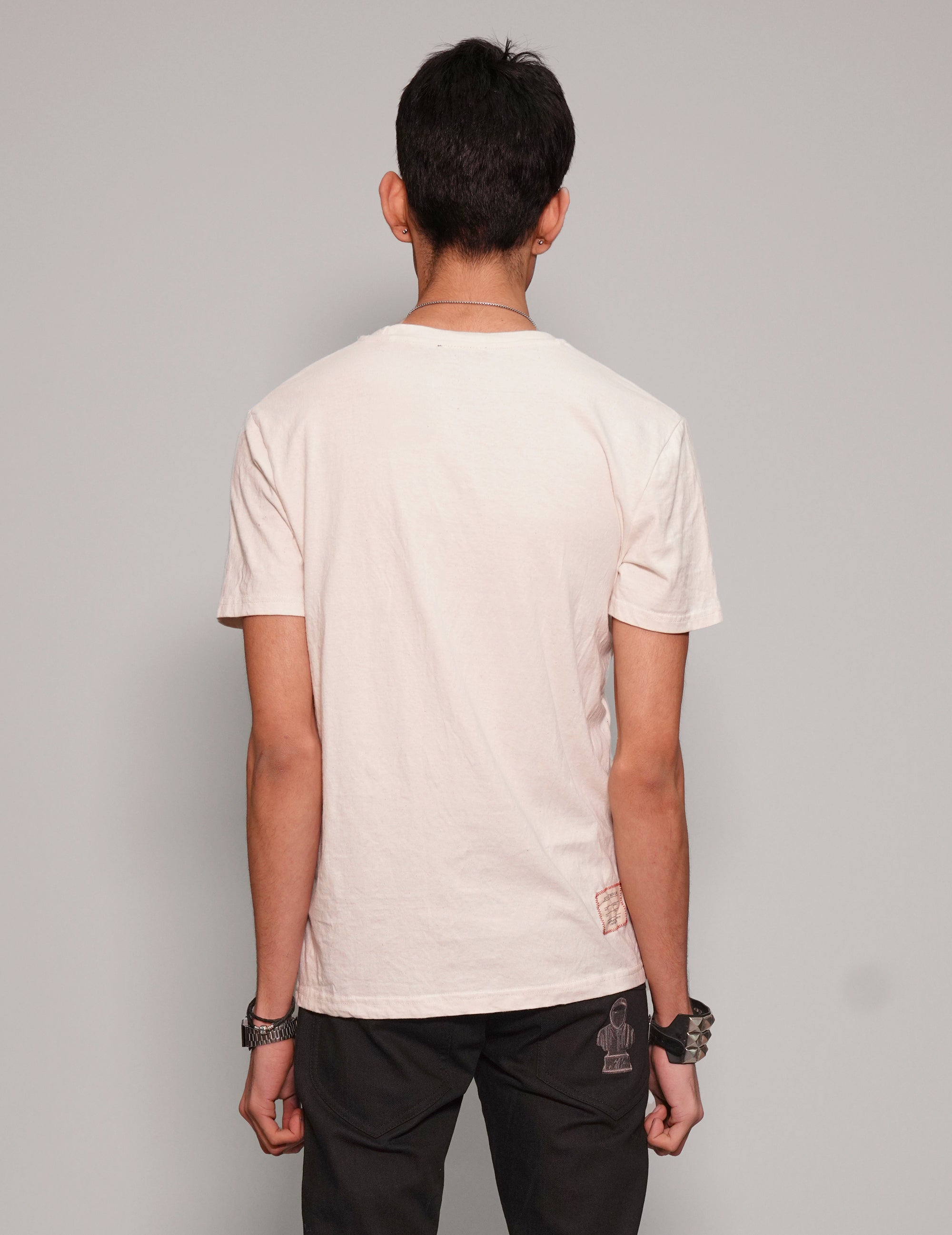 Men's Graphic T-Shirt with Jimi Hendrix Print in White | Stuart Trevor