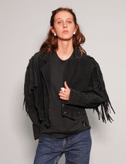 Black Cropped Cowgirl Jacket