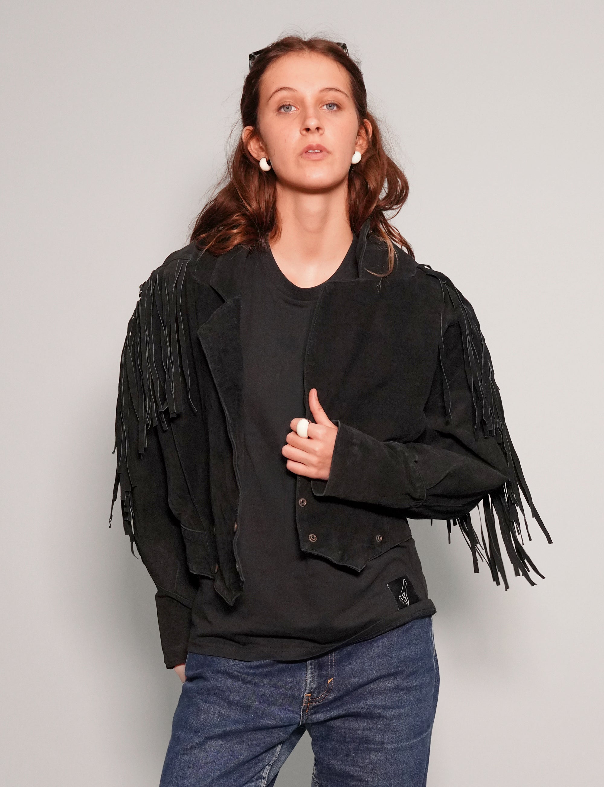 Black Cropped Cowgirl Jacket