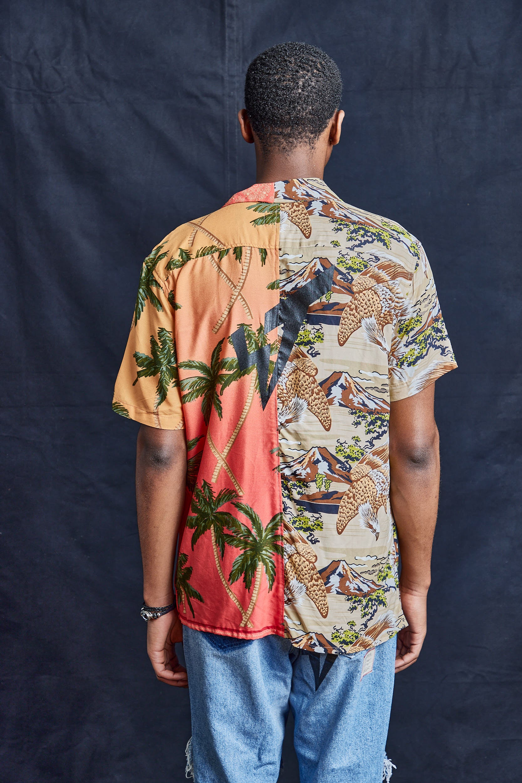50/50 Hawaiian Shirt - Camo Palms