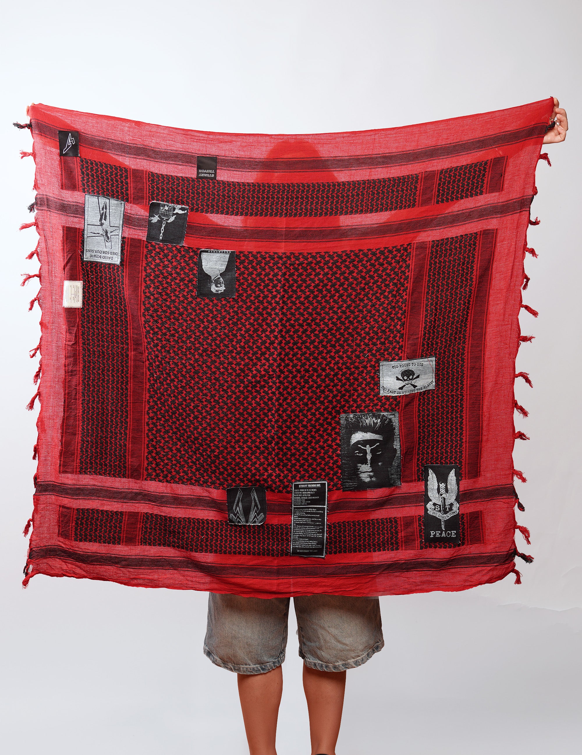 The Riot Patched Scarf in Red