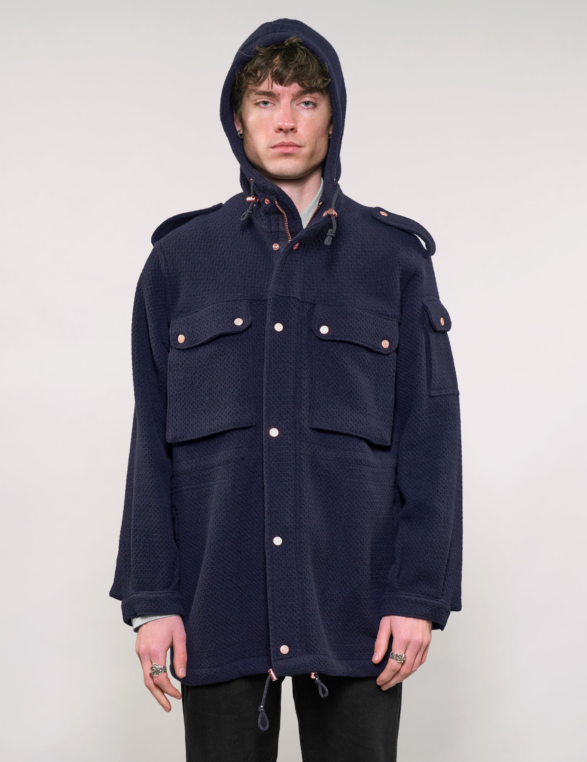 IMMORTAL Hooded Parka Waffle Texture