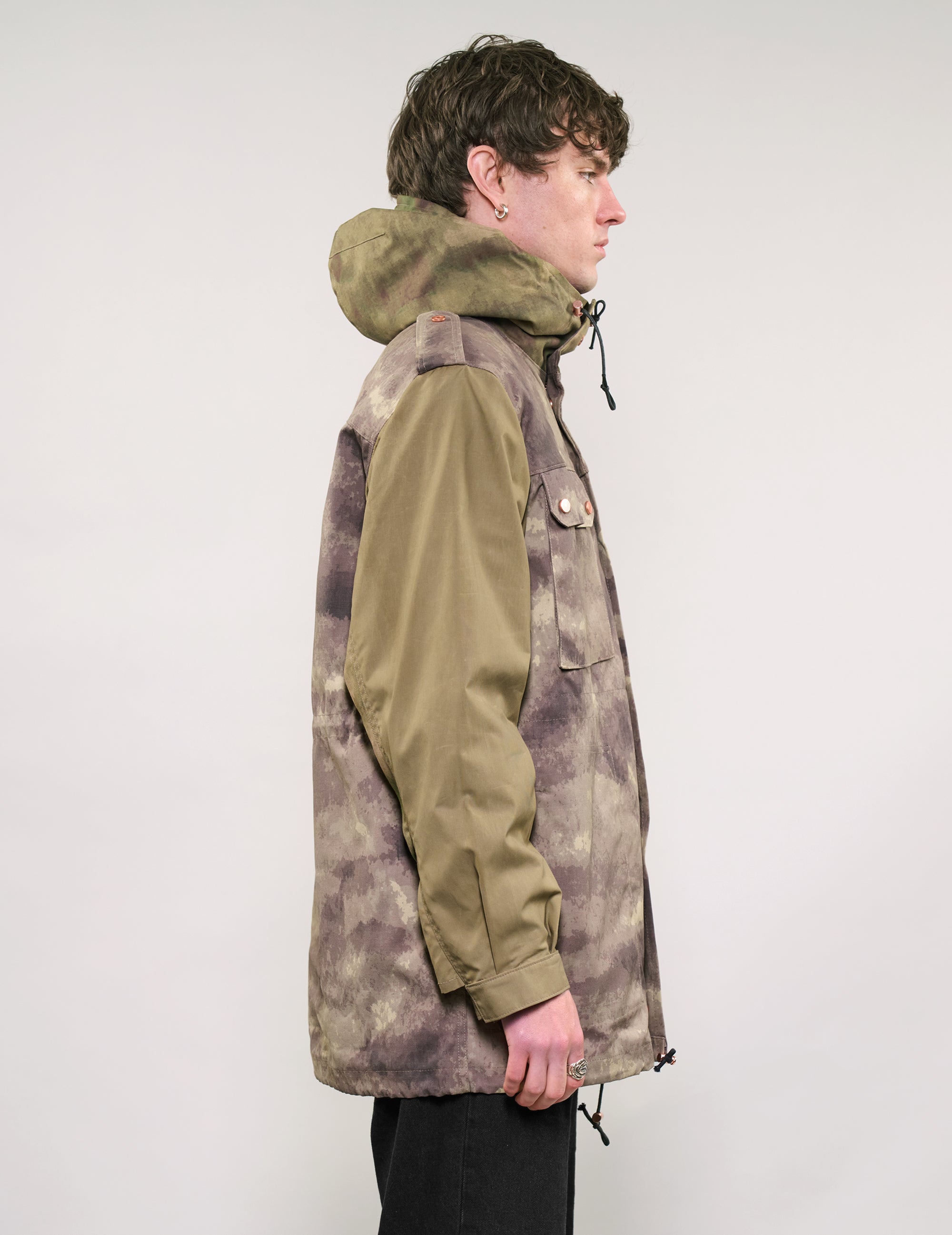 IMMORTAL Hooded Desert Parka in Khaki & Camo