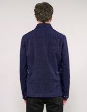 IMMORTAL Monaco Car Coat in Navy Micro Dot