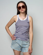 Vintage Marine T-Shirt mit blauen Streifen