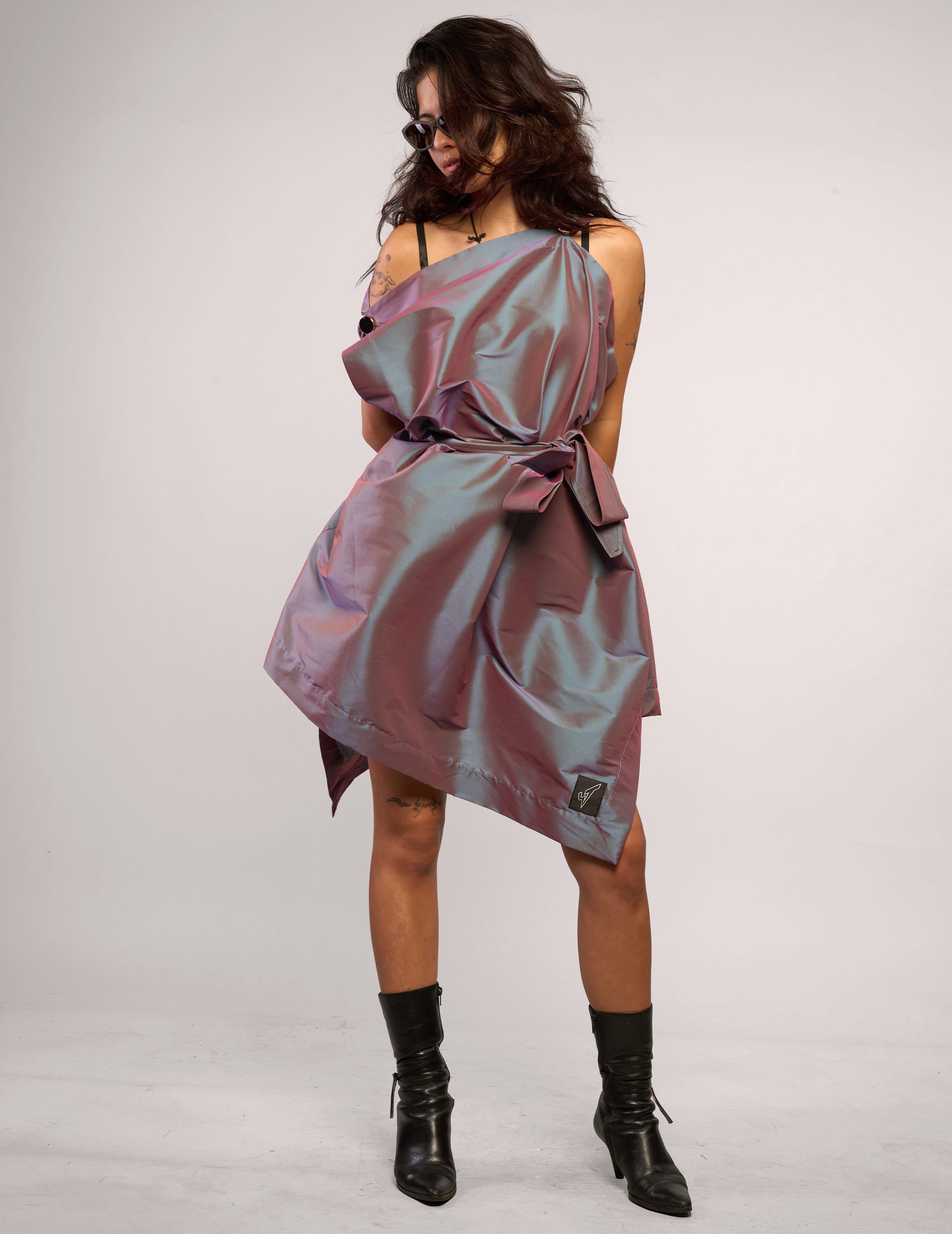 The Pirate Dress – Iridescent Mauve Taffeta