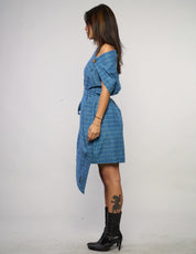 The Pirate Dress – Steel Blue Cotton Stripe
