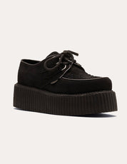 Underground Wulfrun Double Sole Creeper Shoes in Black Suede