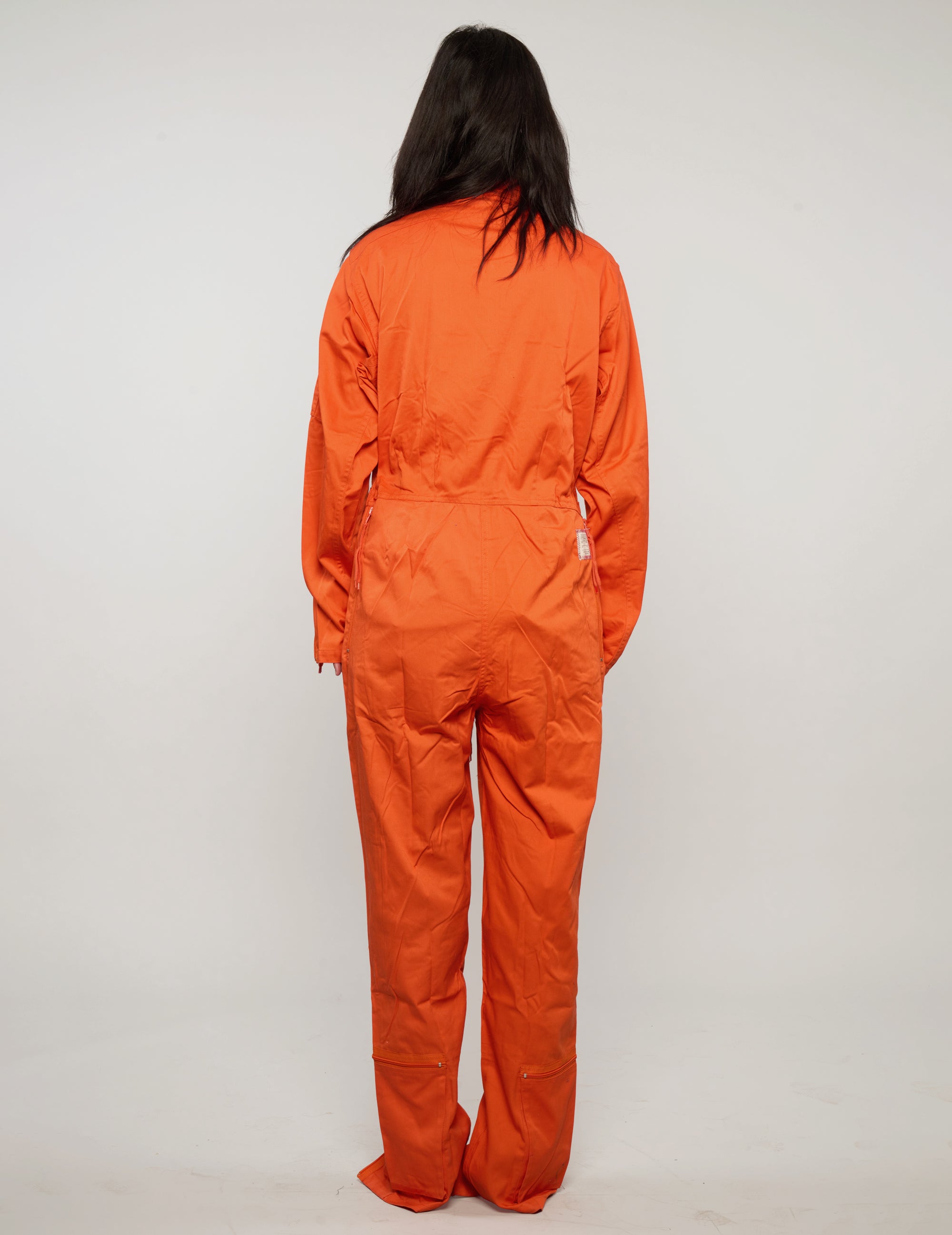Military Style Jumpsuit in Orange