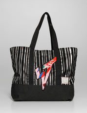 ST Tote Bag - Cotton & velvet Jacquard Stripe