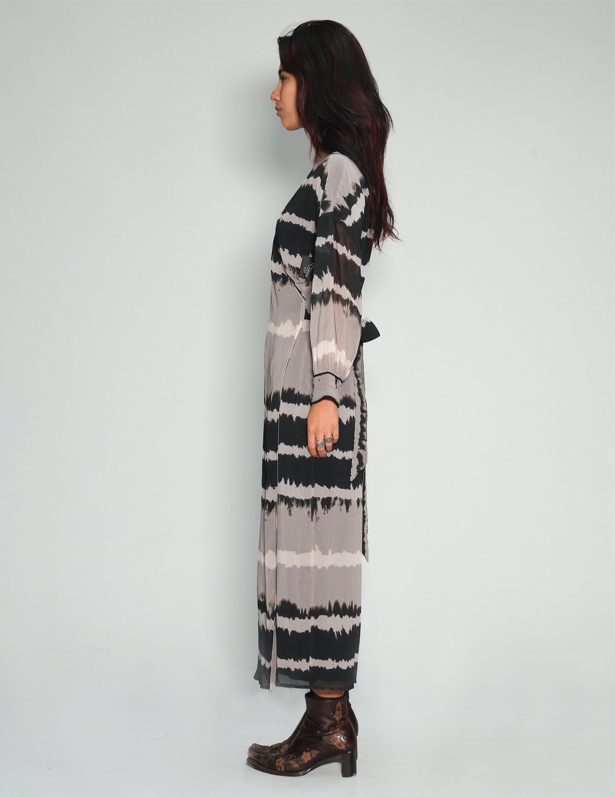 Black and Grey Tie Dye Dress