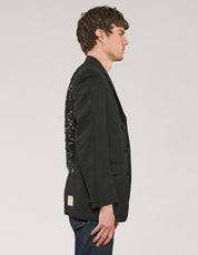 Party Back Blazer - Black Sequin - Black