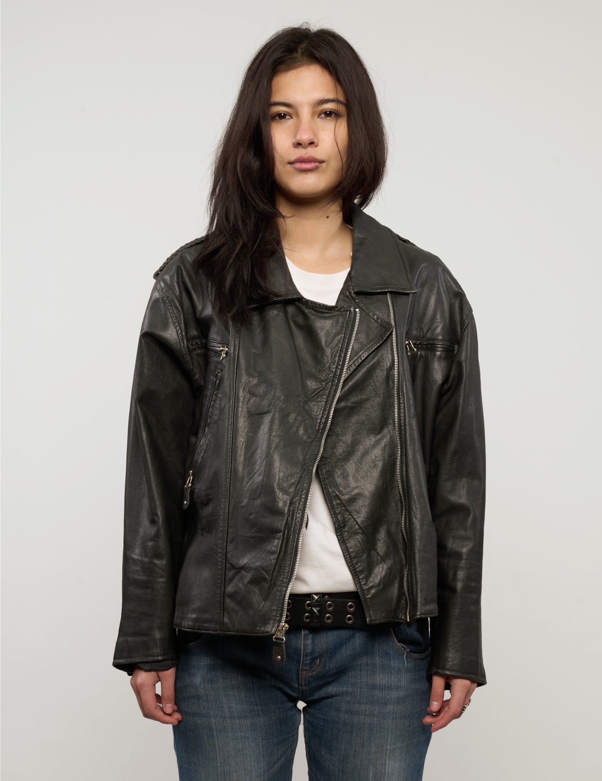 Vintage Leather Biker Jacket