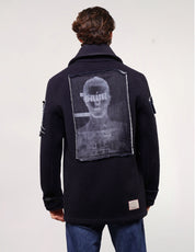 Vintage Double Breasted Wool  Patched Jacket