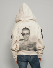 ST Multipatch Zip Hoodie in Ecru