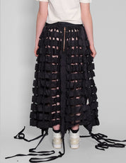 Parachute Skirt with Tassels - Black or White