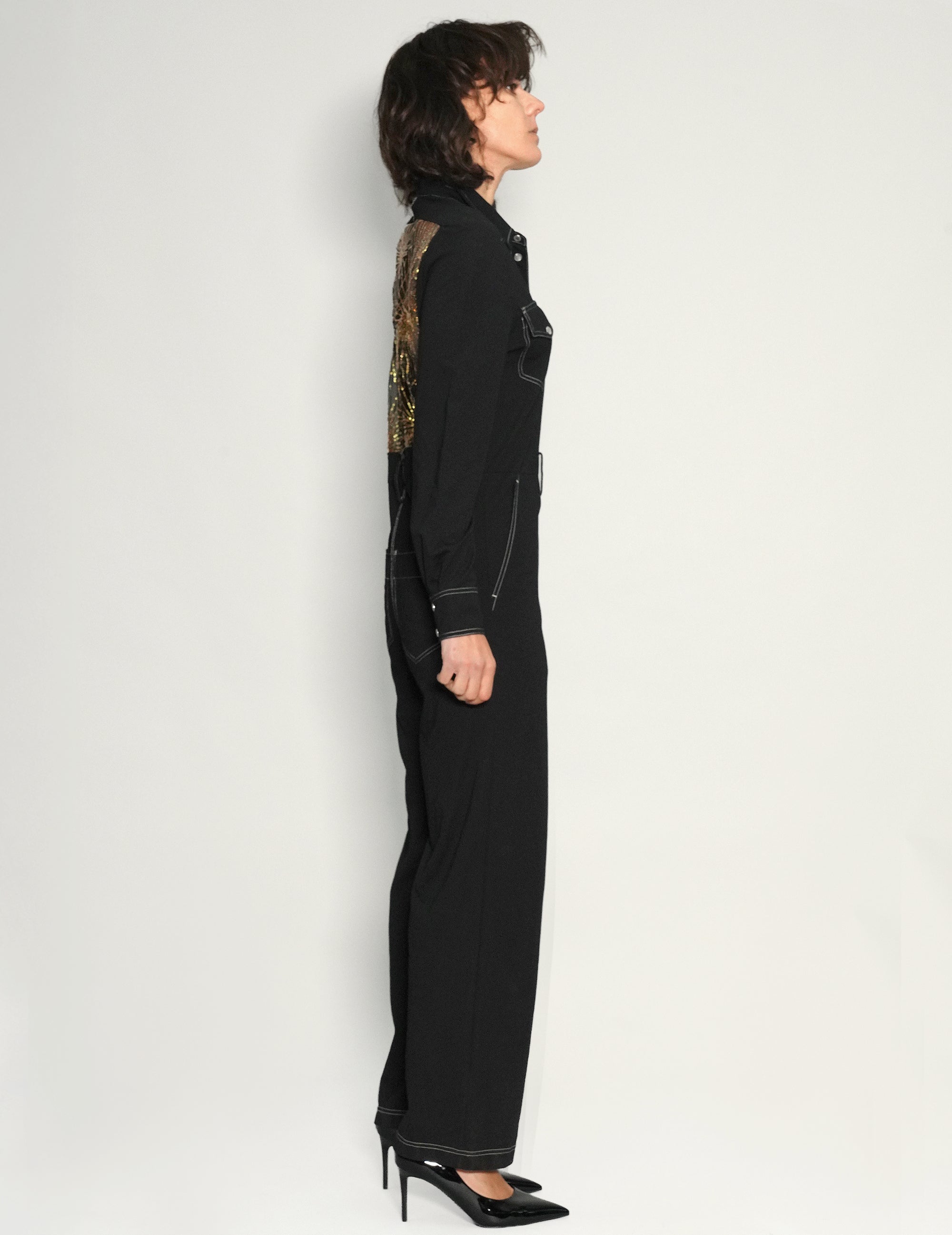 Party Back Jumpsuit in Black