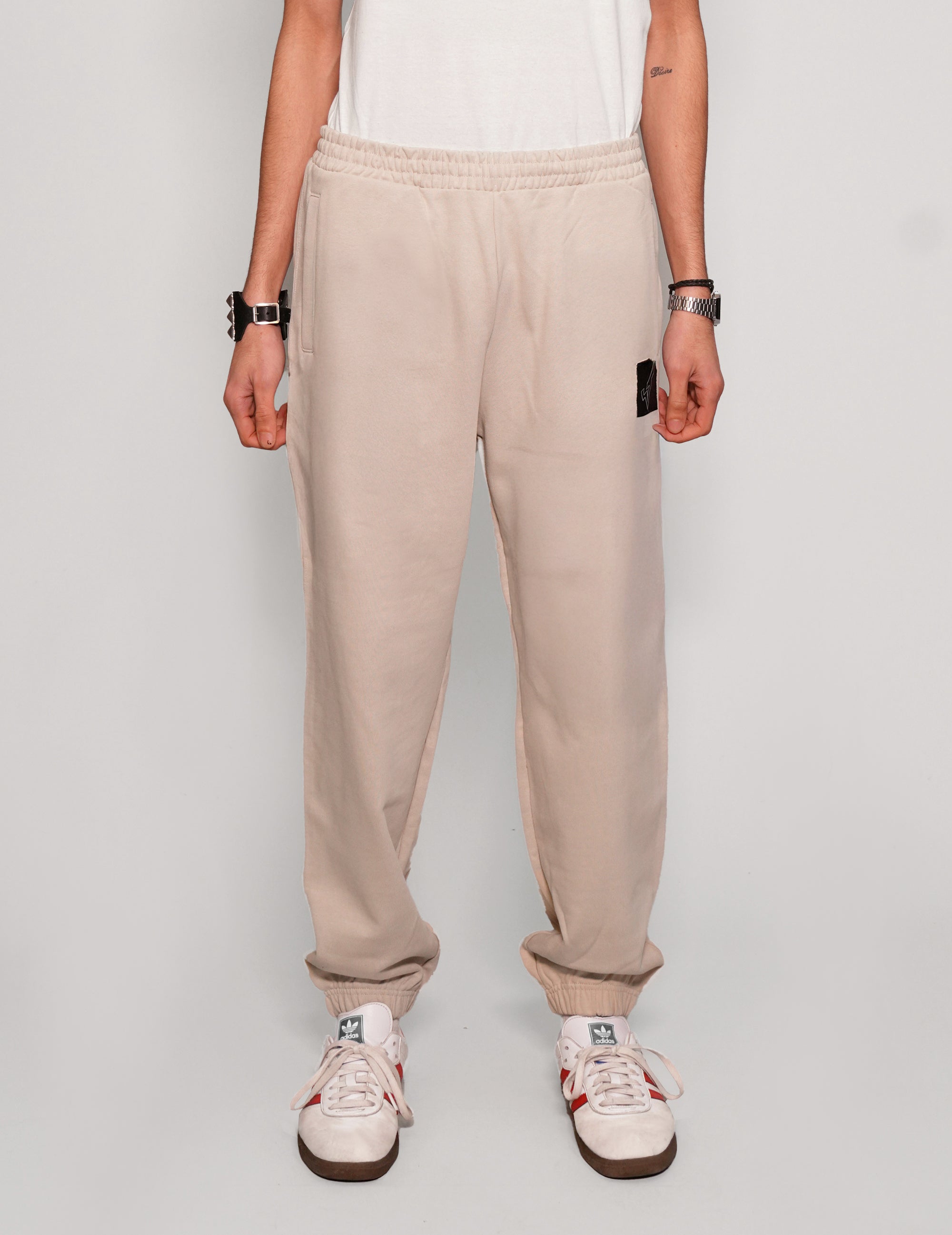 Pantalon de jogging multi-patchs écru