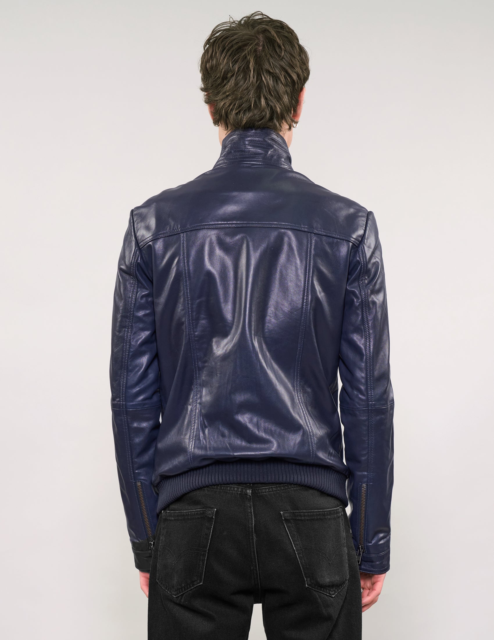 IMMORTAL Navy Leather Jacket
