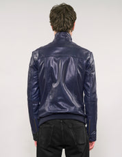 IMMORTAL Navy Leather Jacket
