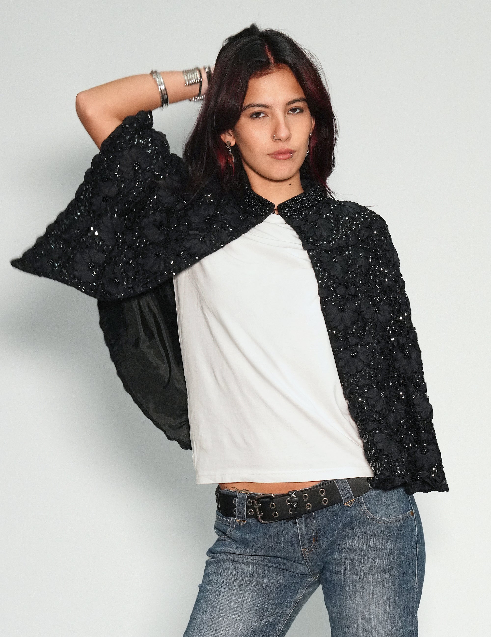Sequinned Opera Cape