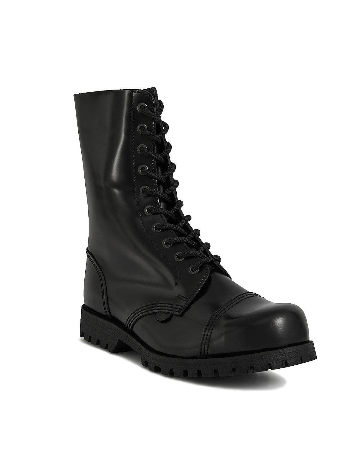 Underground Commando Steel Cap Boots in Black Leather