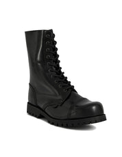 Underground Commando Steel Cap Boots in Black Leather