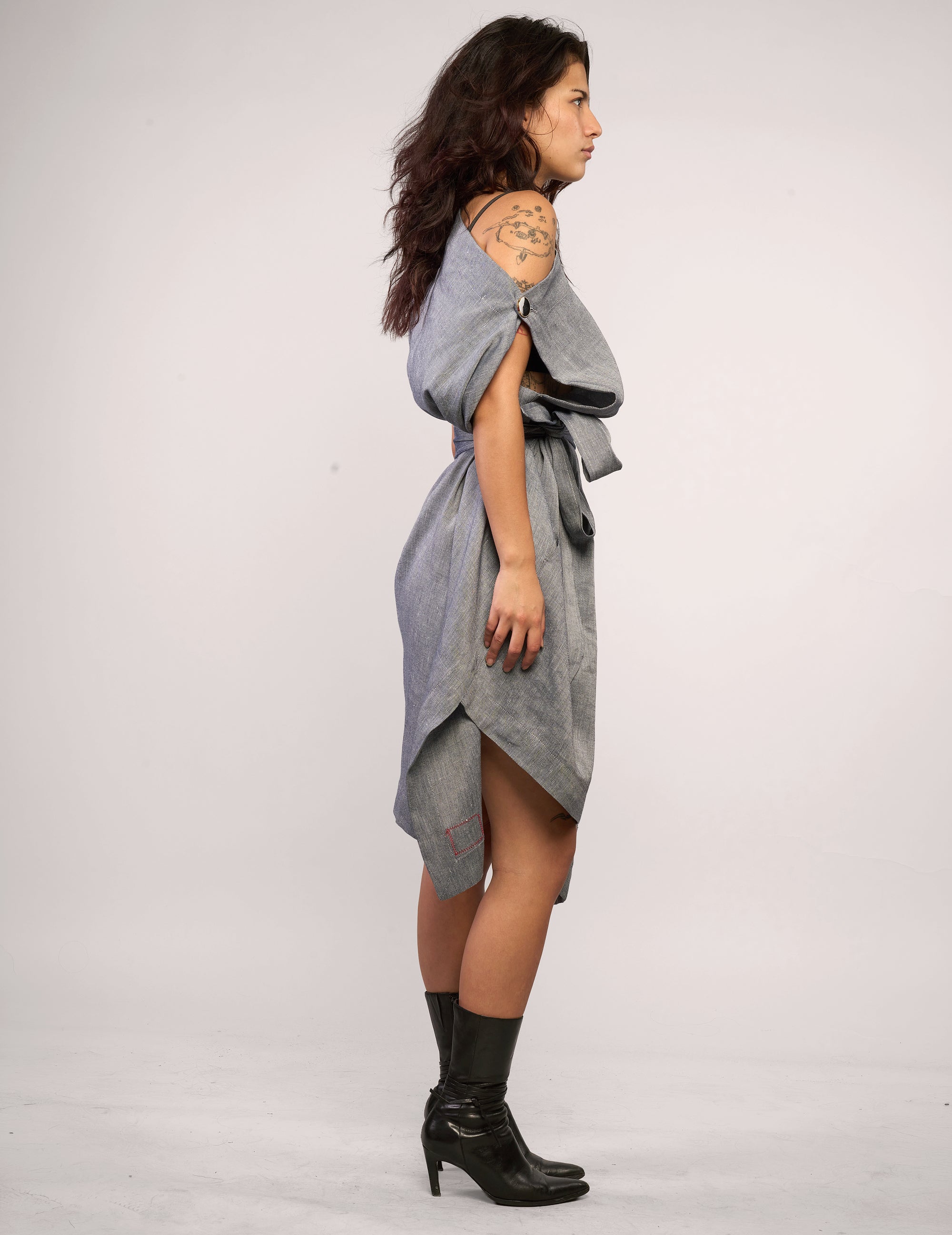 The Pirate Dress – Grey Chambray