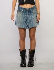 S'x D'ugs and Rock N Roll Denim Mini Skirt - Washed Denim