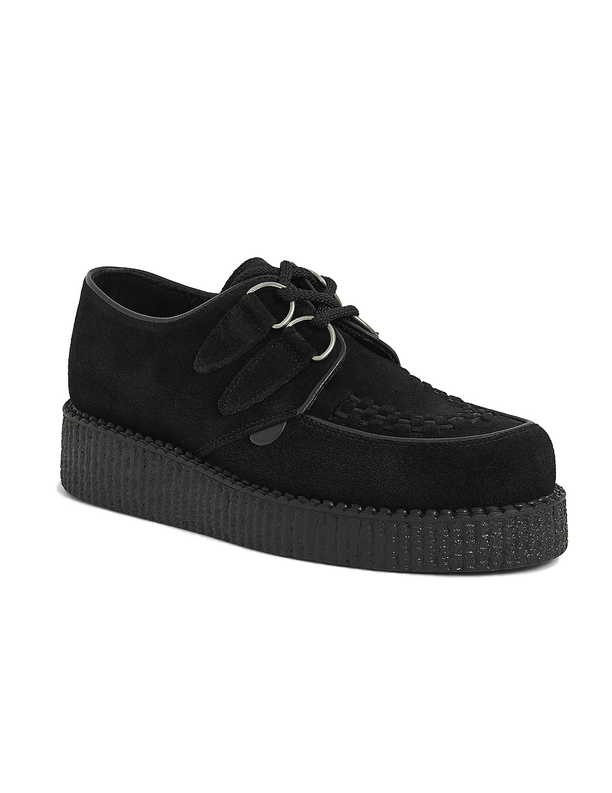Underground Wulfrun Single Sole Creeper Shoes in Black Suede