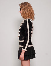 Vivetta Black Velvet Dress with Fur Trim