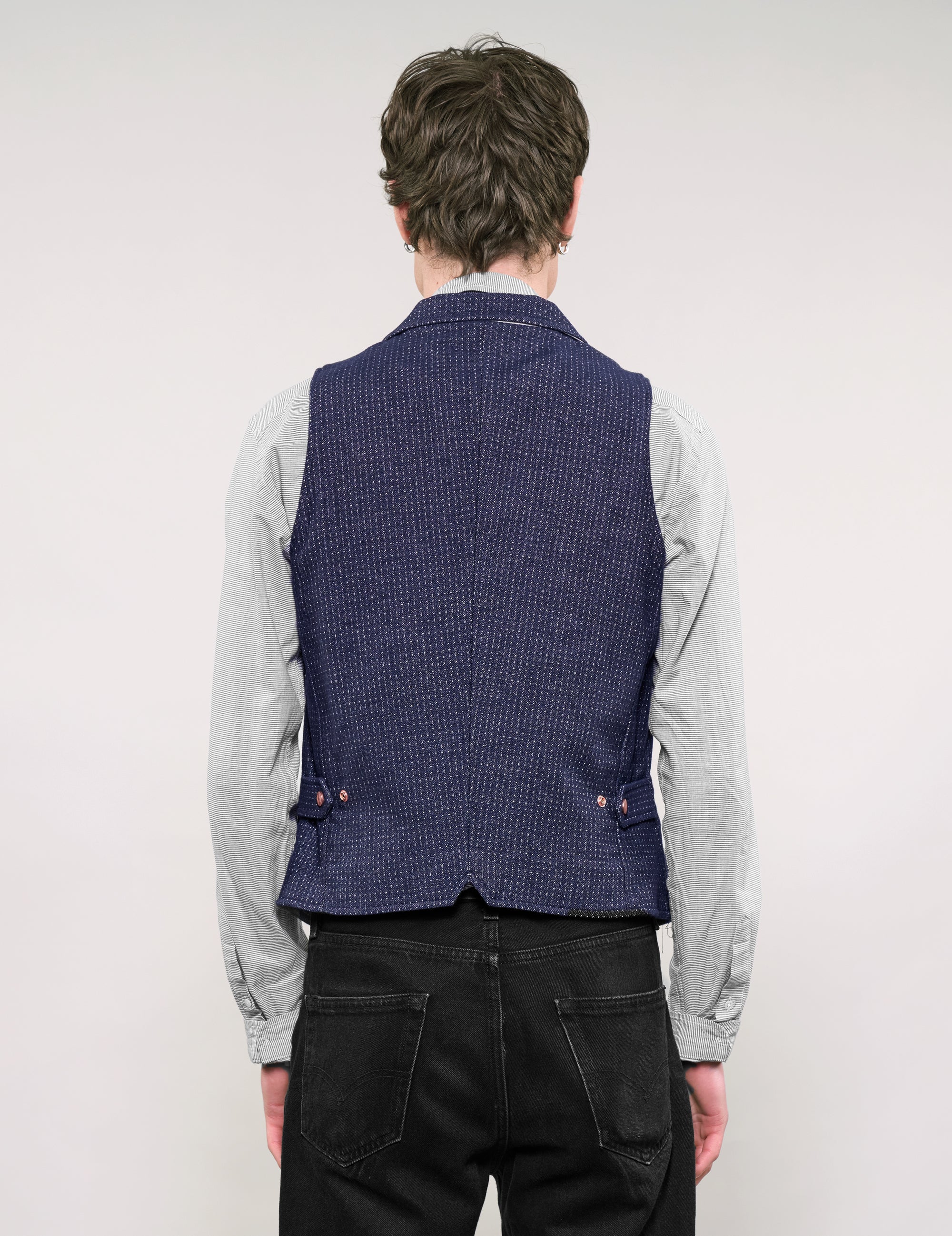 IMMORTAL Hawthorn Navy/Ecru Micro Dot Waistcoat