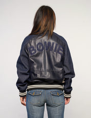 Vintage Navy Leather Varsity Jacket