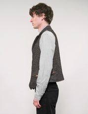 IMMORTAL Black and White Bouclé Tweed Waistcoat