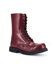 Underground Commando Steel Cap Boots in Cherry Red Leather