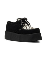 Underground Wulfrun Double Sole Creeper Shoes in Black Leopard Suede