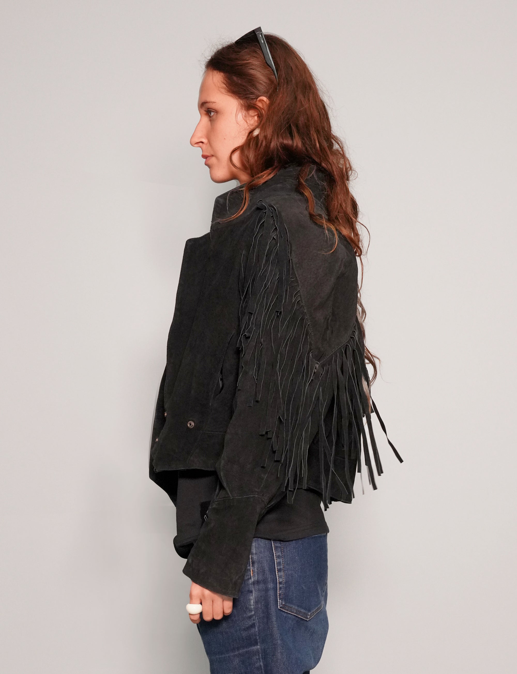 Black Cropped Cowgirl Jacket