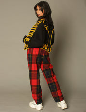 Red Tartan Wool Pants