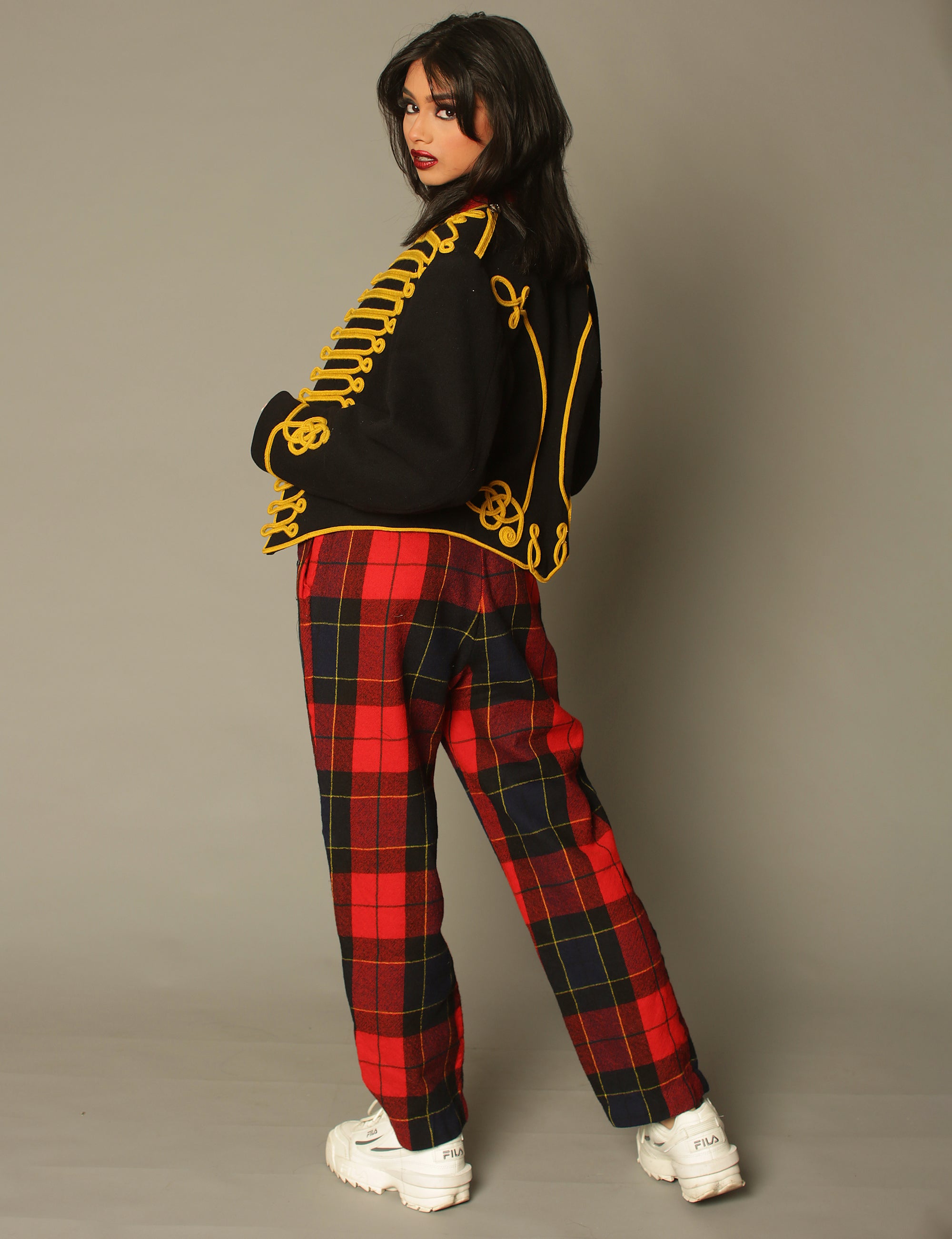 Red Tartan Wool Pants