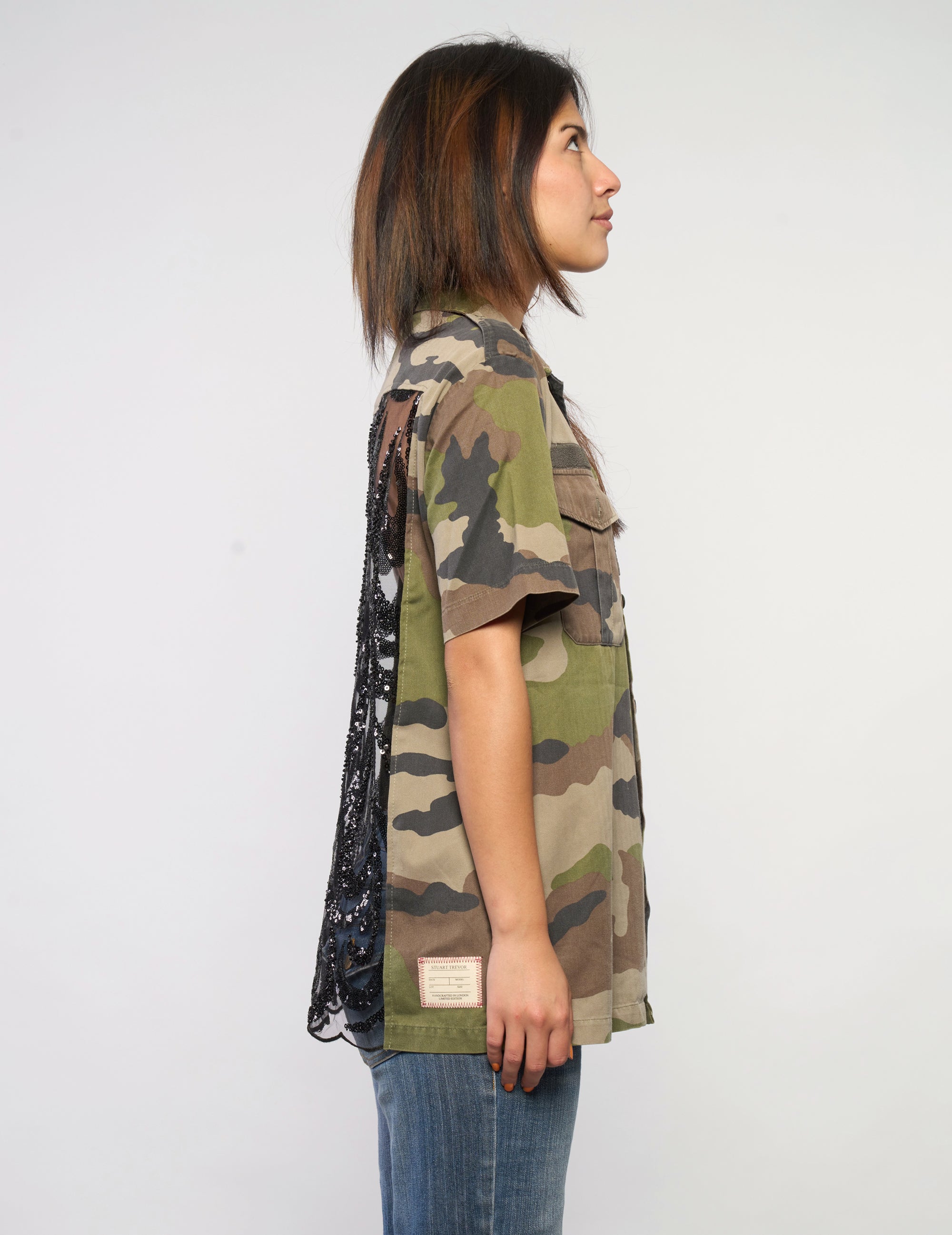 Chemise de soirée à paillettes noires - Camouflage