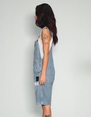 'Love Will Tear Us Apart' Dungaree Shorts