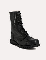 Underground Commando Stahlkappenstiefel aus schwarzem Leder