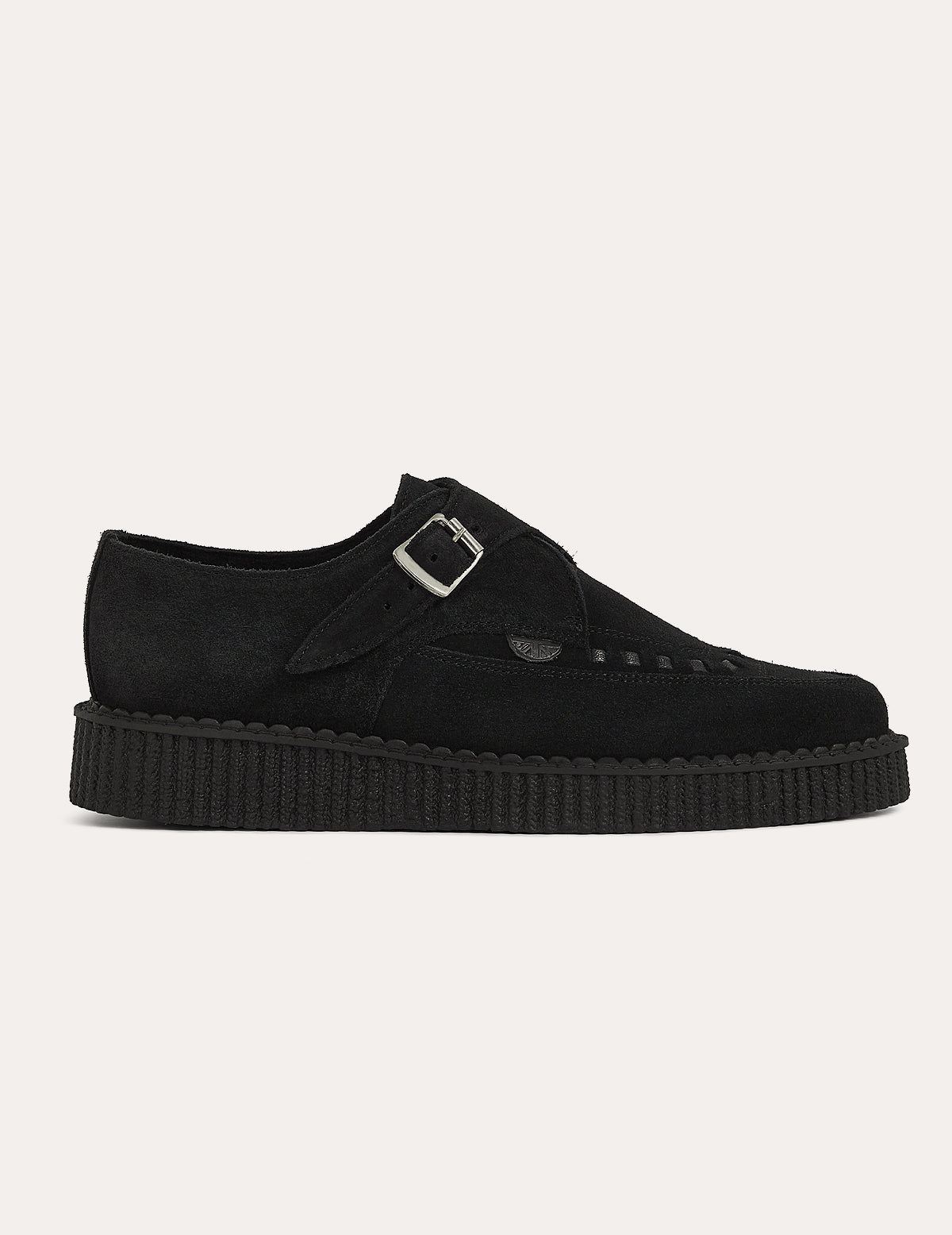 Underground Apollo Creeper Schuhe aus schwarzem und weißem Leder