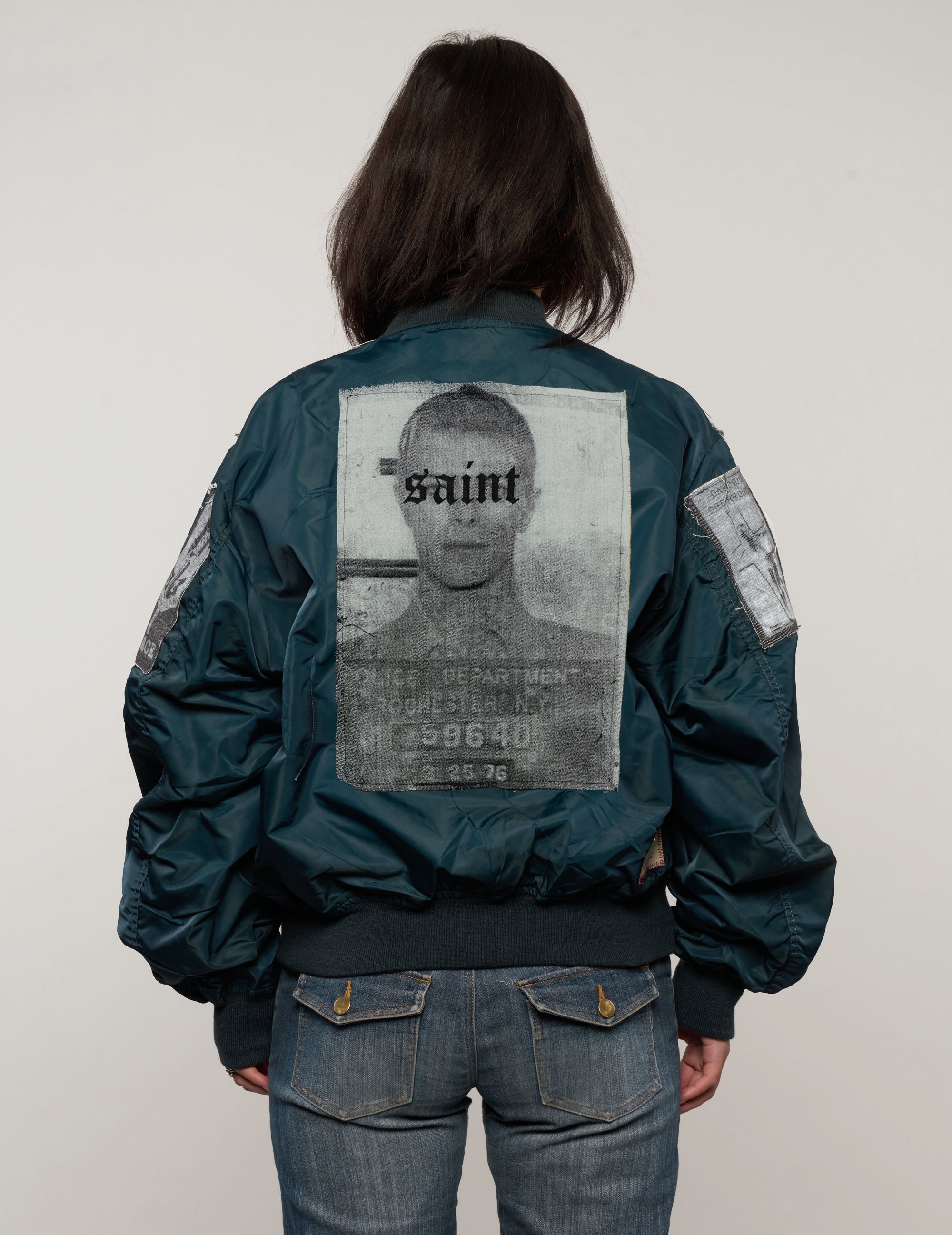 MA-1 Light Weight Patched Bomber Jacket in Navy