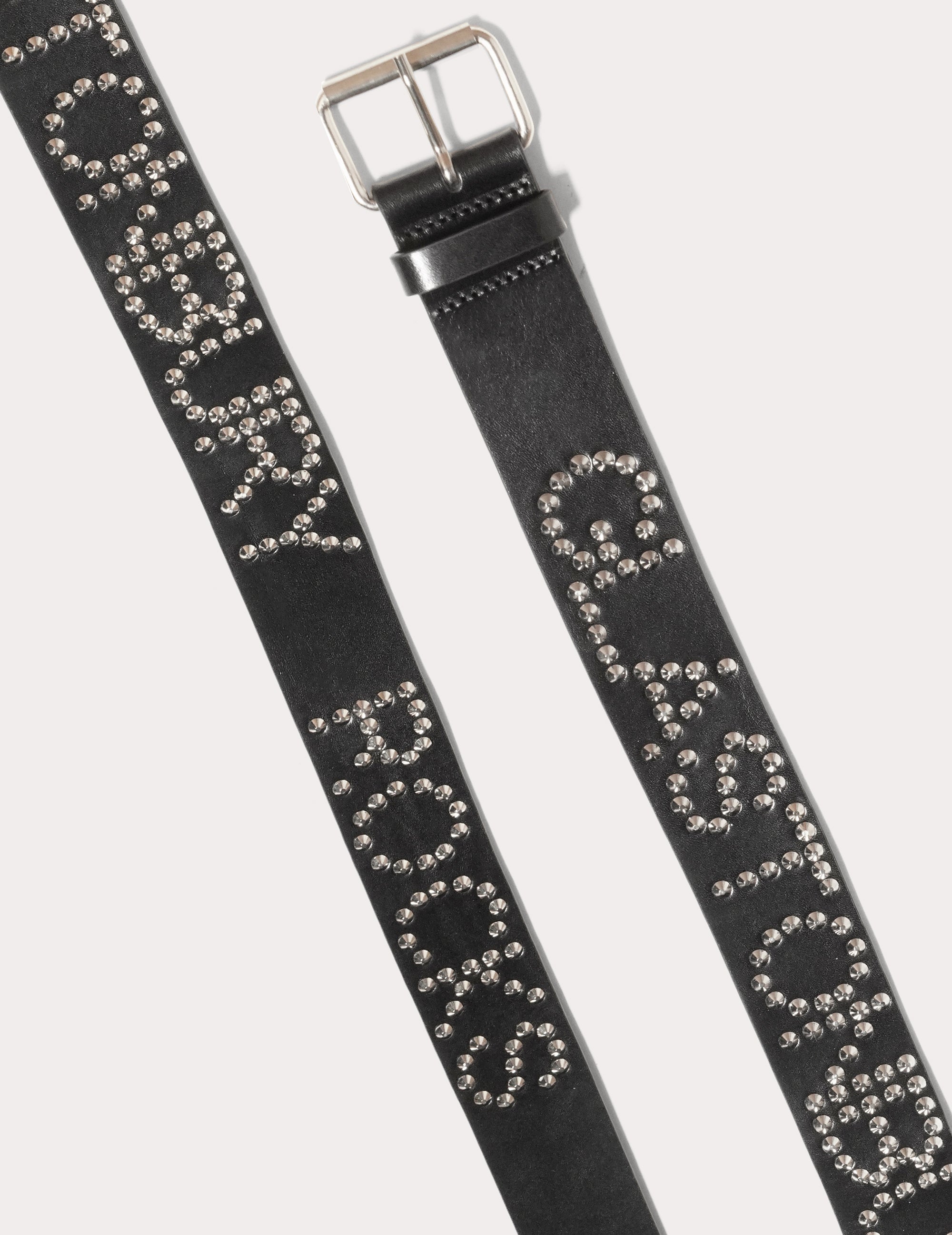 Black Leather Studded Belt with 'Glastonbury Rocks' | Stuart Trevor