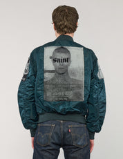 MA-1 Light Weight Patched Bomber Jacket in Navy