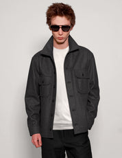Wool Workshirt in Charcoal