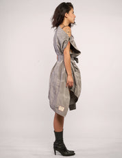 The Pirate Dress – Silver Crinkle Taffeta
